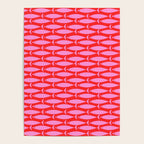 Geometric Fish Preppy Pink and Red Pattern Poster Gallery Image 4