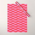 Geometric Fish Preppy Pink and Red Pattern Wrapping Paper Gallery Image 1