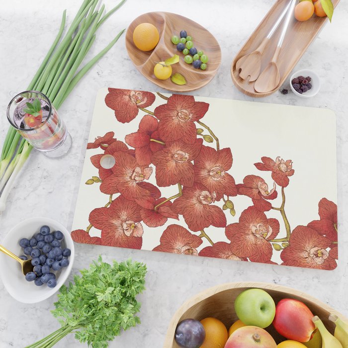 Red Orchids Cutting Board Gallery Image 2