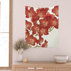 Red Orchids Wall Tapestry Gallery Image 2