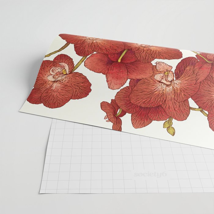 Red Orchids Wrapping Paper Gallery Image 2