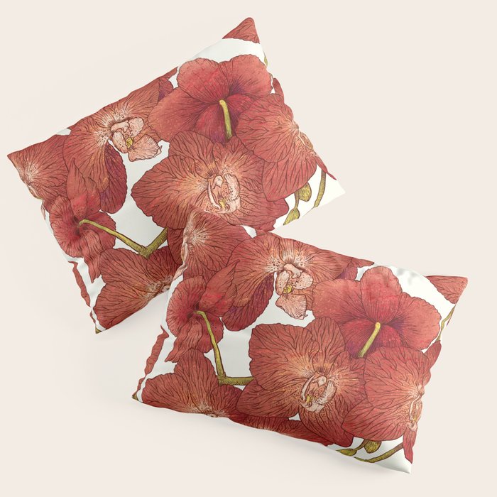 Red Orchids Pillow Sham Gallery Image 1