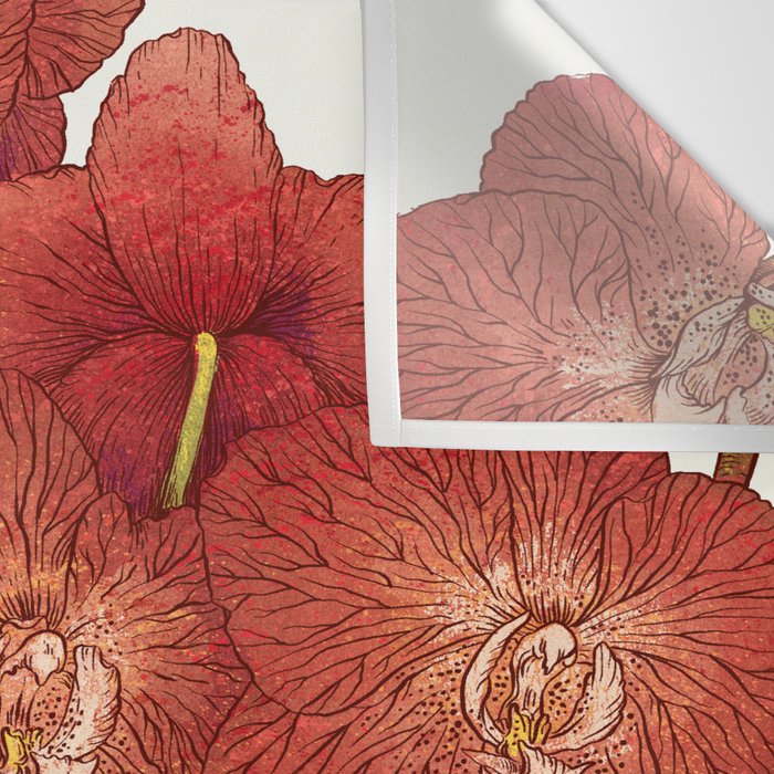 Red Orchids Wall Tapestry Gallery Image 3