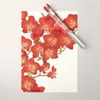 Red Orchids Wrapping Paper Gallery Image 1
