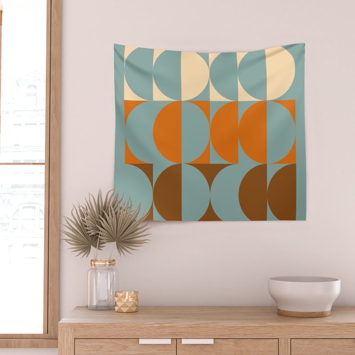 Vintage Geometric 04B Wall Tapestry Gallery Image 2