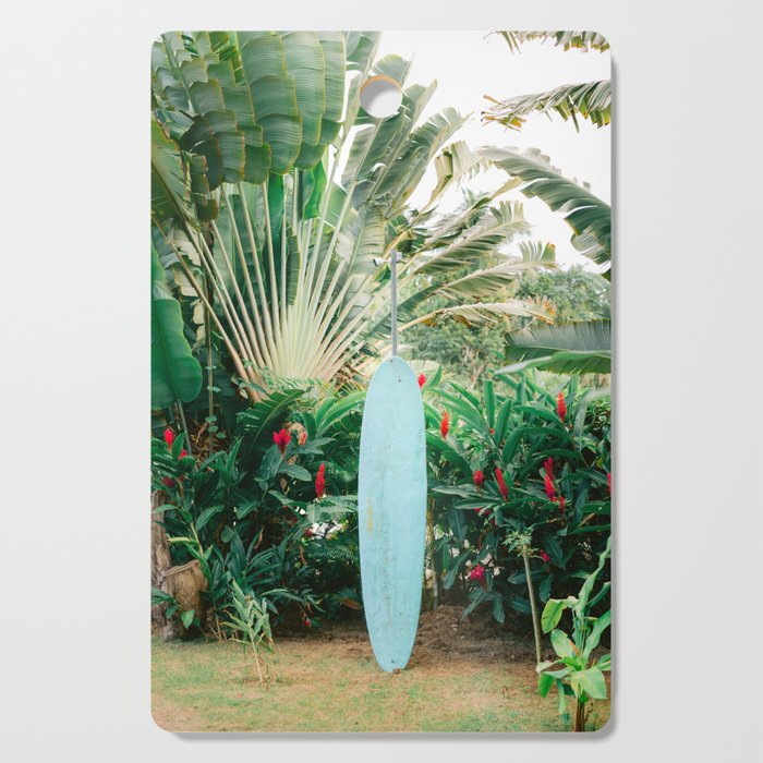 The blue surfboard | Travel photography print | The Dominican Republic Cutting Board Gallery Image 1