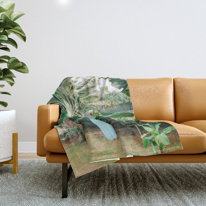 The blue surfboard | Travel photography print | The Dominican Republic Throw Blanket Gallery Image 1