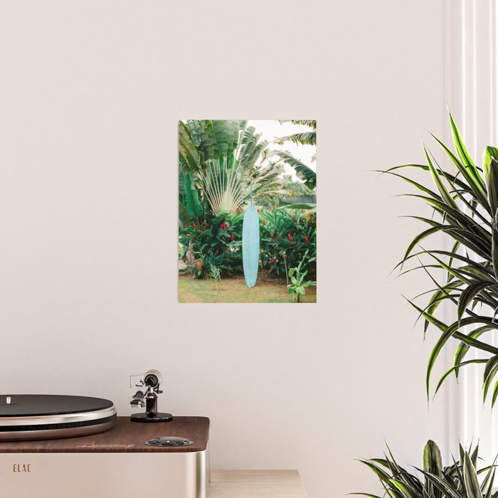 The blue surfboard | Travel photography print | The Dominican Republic Poster Gallery Image 2