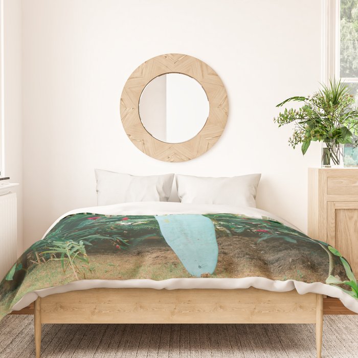 The blue surfboard | Travel photography print | The Dominican Republic Duvet Cover Gallery Image 3
