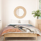 Art Deco White Peacock and Flapper Vintage Art Duvet Cover Gallery Image 3