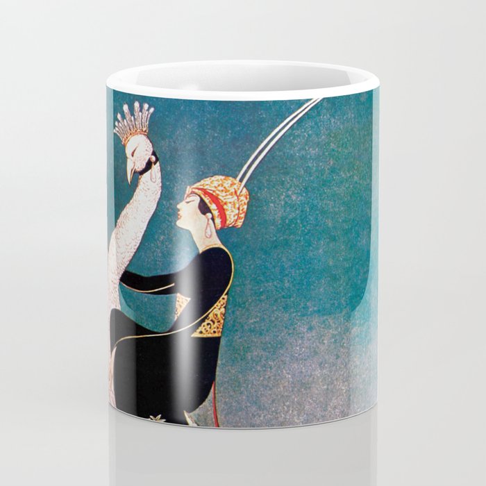 Art Deco White Peacock and Flapper Vintage Art Coffee Mug Gallery Image 4