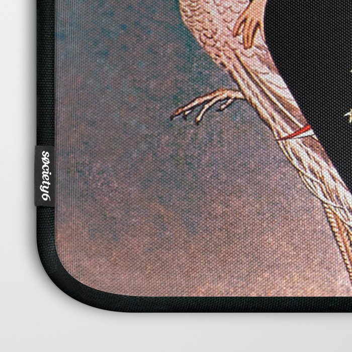 Art Deco White Peacock and Flapper Vintage Art Laptop Sleeve Gallery Image 3
