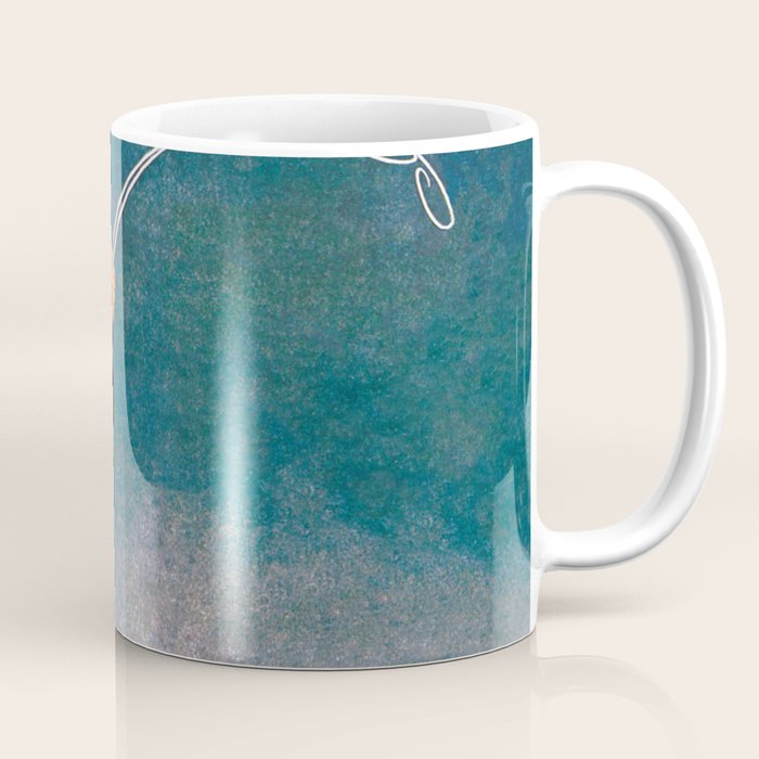 Art Deco White Peacock and Flapper Vintage Art Coffee Mug Gallery Image 1