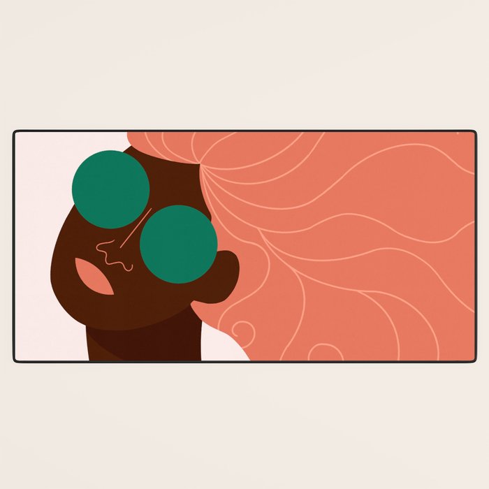 Abstract Woman, Green Sunglasses Desk Mat Gallery Image 3