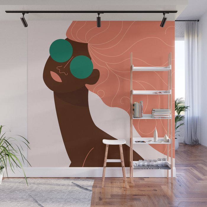 Abstract Woman, Green Sunglasses Wall Mural Gallery Image 1