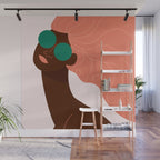 Abstract Woman, Green Sunglasses Wall Mural Gallery Image 1