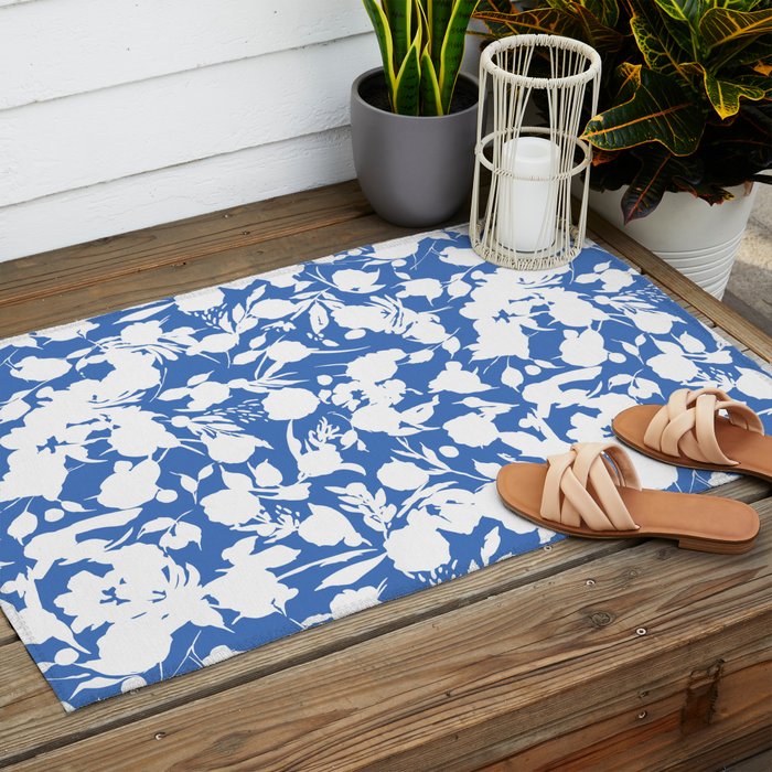 Floral Simplistic Silhouettes B Outdoor Rug Gallery Image 2