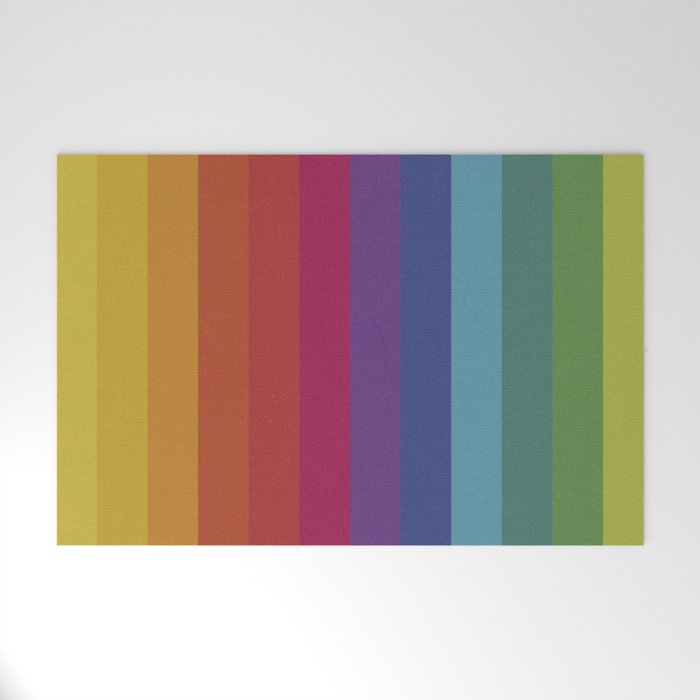 The Color Wheel / Rainbow Stripes Welcome Mat Gallery Image 1