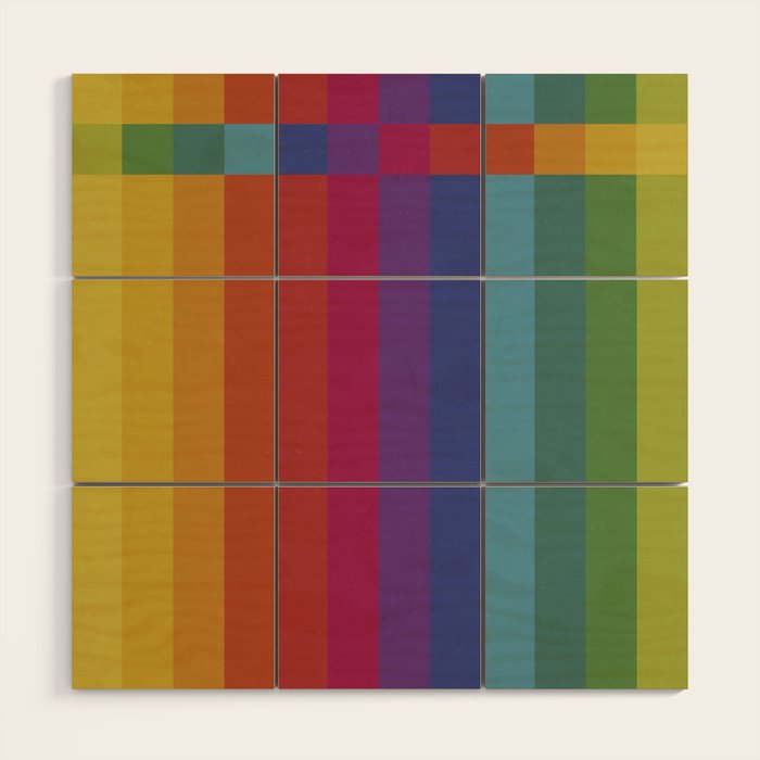 The Color Wheel / Rainbow Stripes Wood Wall Art Gallery Image 1
