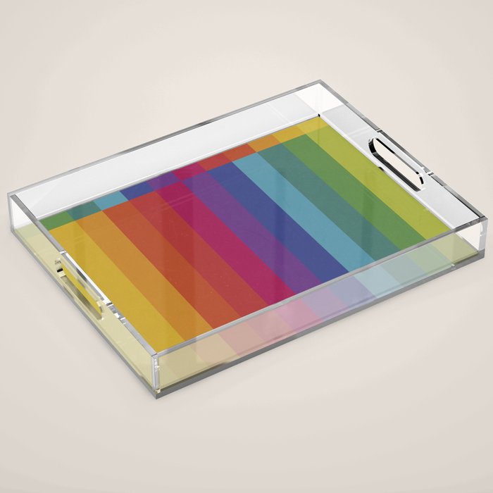 The Color Wheel / Rainbow Stripes Acrylic Tray Gallery Image 1