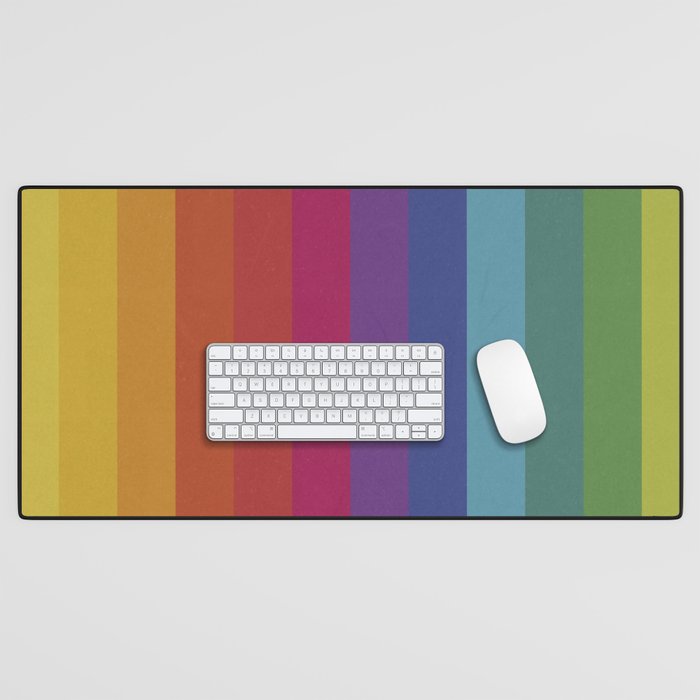 The Color Wheel / Rainbow Stripes Desk Mat Gallery Image 1