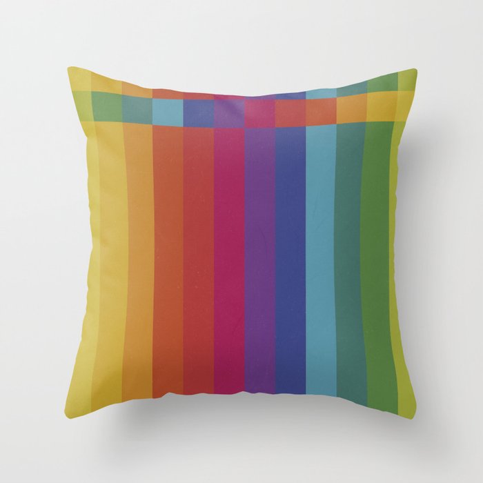The Color Wheel / Rainbow Stripes Throw Pillow Gallery Image 1