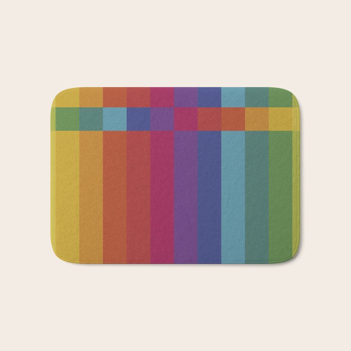 The Color Wheel / Rainbow Stripes Bath Mat Gallery Image 1
