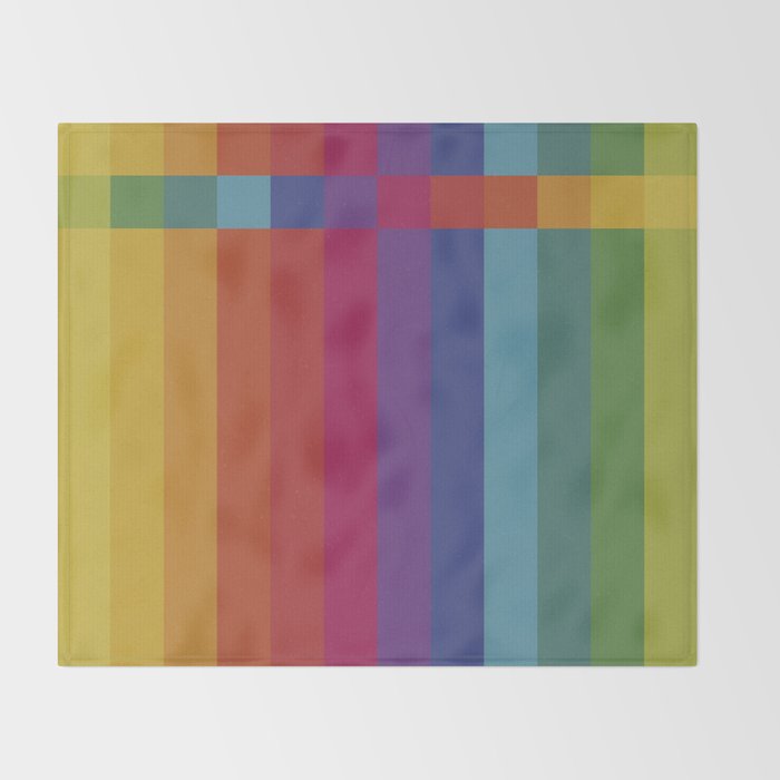 The Color Wheel / Rainbow Stripes Throw Blanket Gallery Image 2