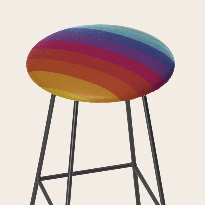 The Color Wheel / Rainbow Stripes Stool Gallery Image 2