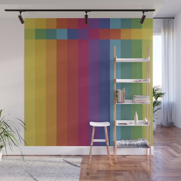 The Color Wheel / Rainbow Stripes Wall Mural Gallery Image 1