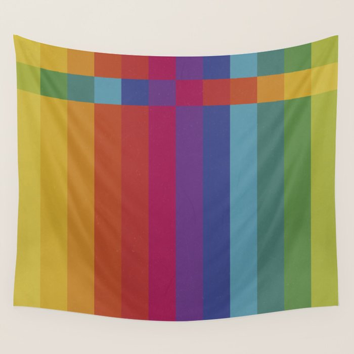 The Color Wheel / Rainbow Stripes Wall Tapestry Gallery Image 1