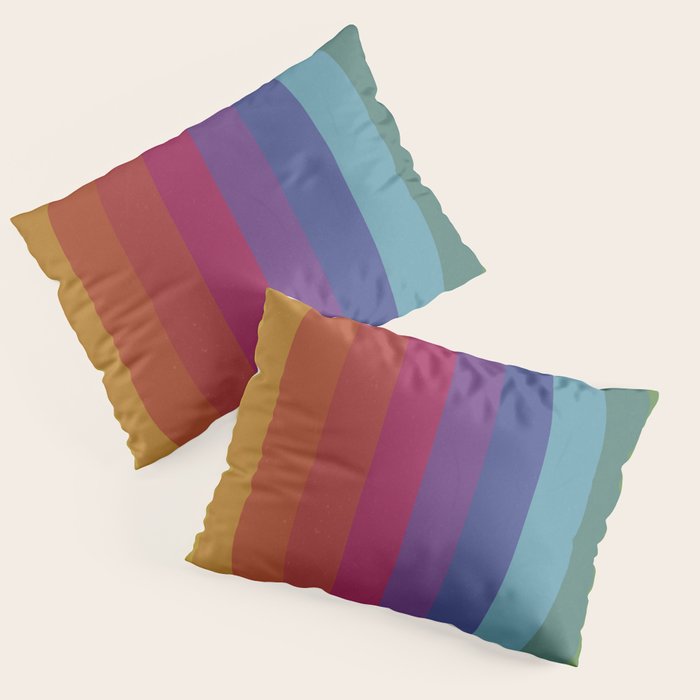 The Color Wheel / Rainbow Stripes Pillow Sham Gallery Image 1