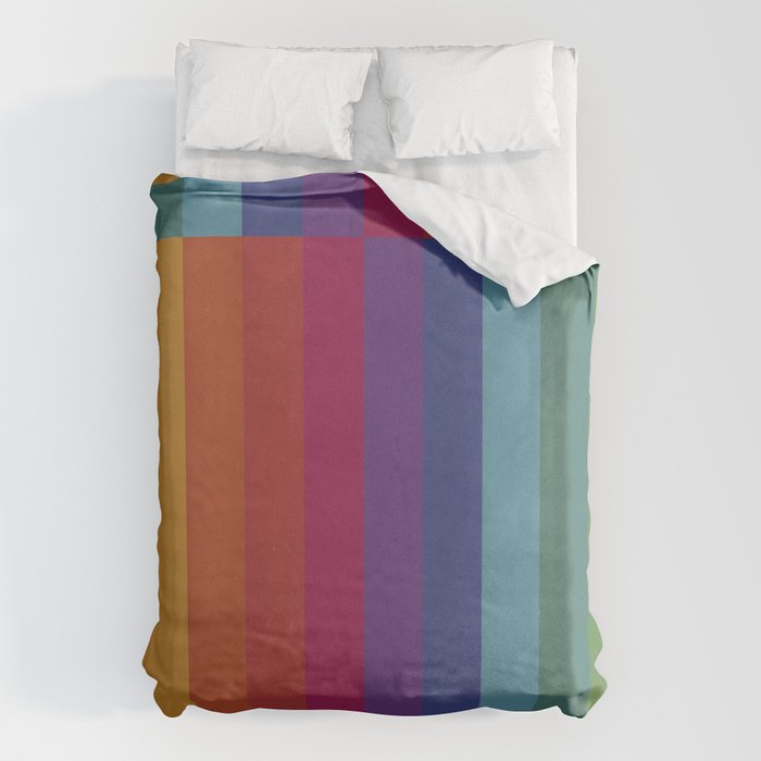 The Color Wheel / Rainbow Stripes Duvet Cover Gallery Image 6