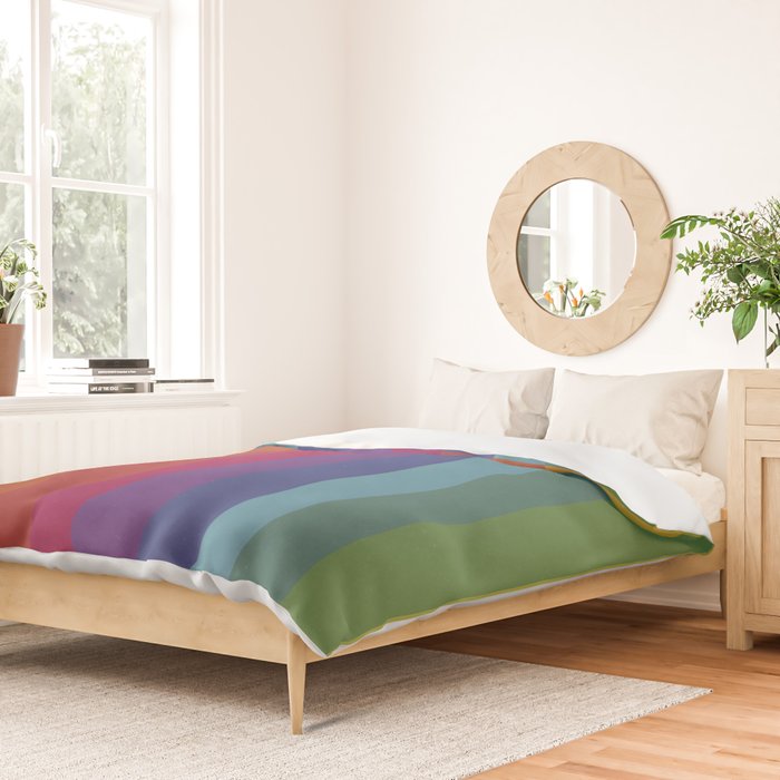 The Color Wheel / Rainbow Stripes Duvet Cover Gallery Image 2