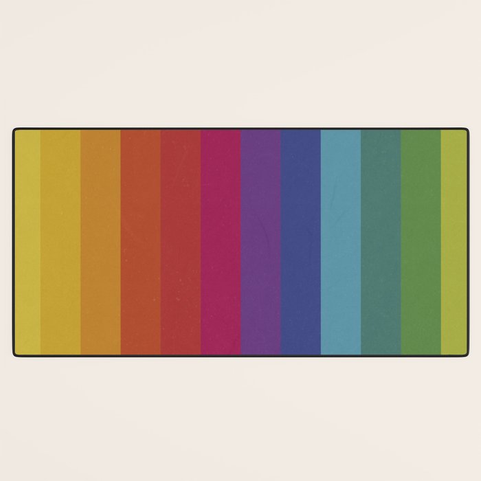The Color Wheel / Rainbow Stripes Desk Mat Gallery Image 3