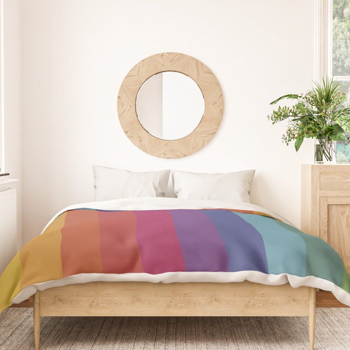 The Color Wheel / Rainbow Stripes Duvet Cover Gallery Image 3