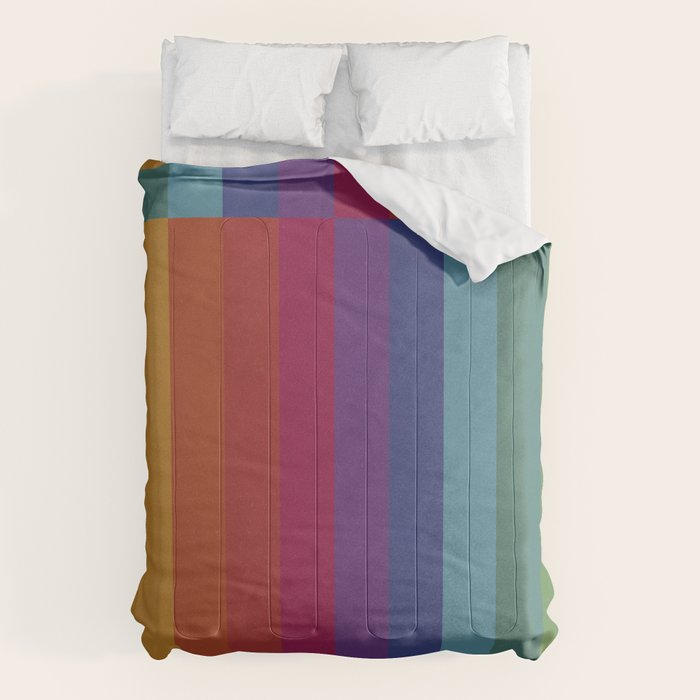 The Color Wheel / Rainbow Stripes Comforter Gallery Image 1