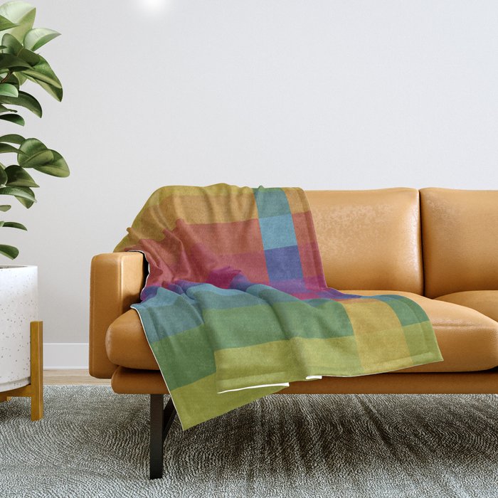 The Color Wheel / Rainbow Stripes Throw Blanket Gallery Image 1