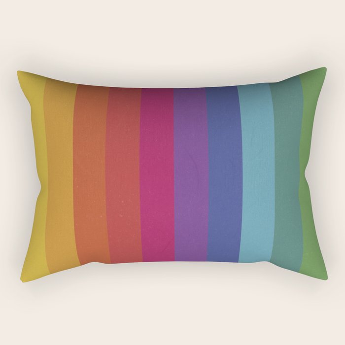 The Color Wheel / Rainbow Stripes Rectangular Pillow Gallery Image 2