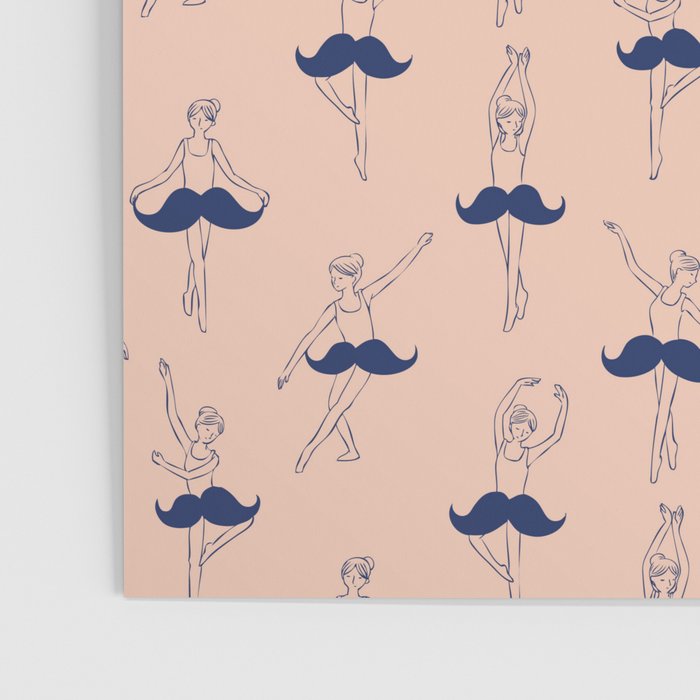Ballet of Mustache Pattern Poster Gallery Image 3