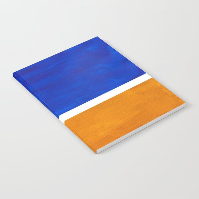 Phthalo Blue Yellow Ochre Mid Century Modern Abstract Minimalist Rothko Color Field Squares Notebook Gallery Image 1