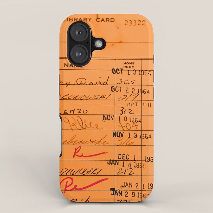Library Card 23322 Orange iPhone Case Gallery Image 1
