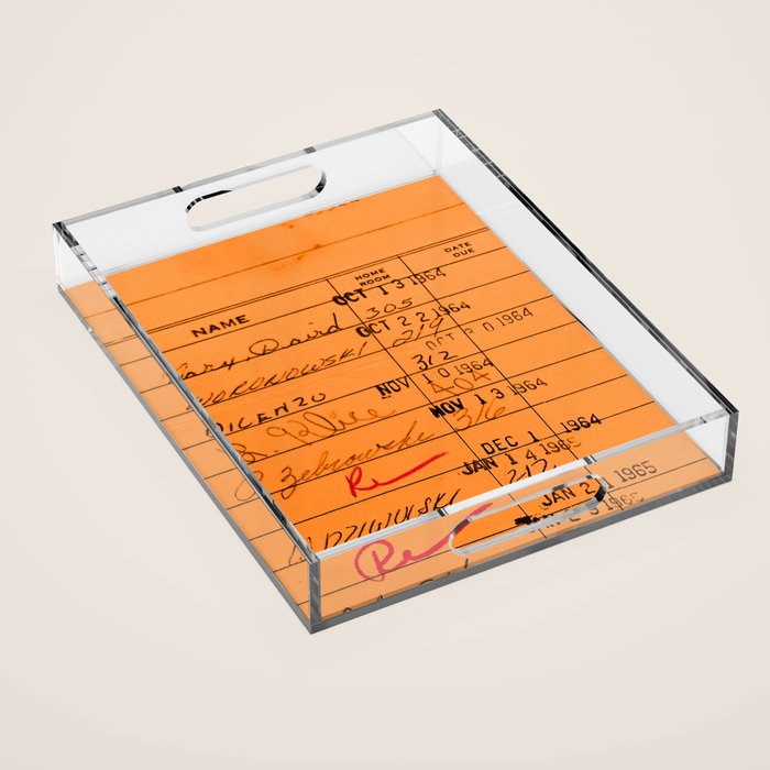 Library Card 23322 Orange Acrylic Tray Gallery Image 1