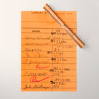 Library Card 23322 Orange Wrapping Paper Gallery Image 1