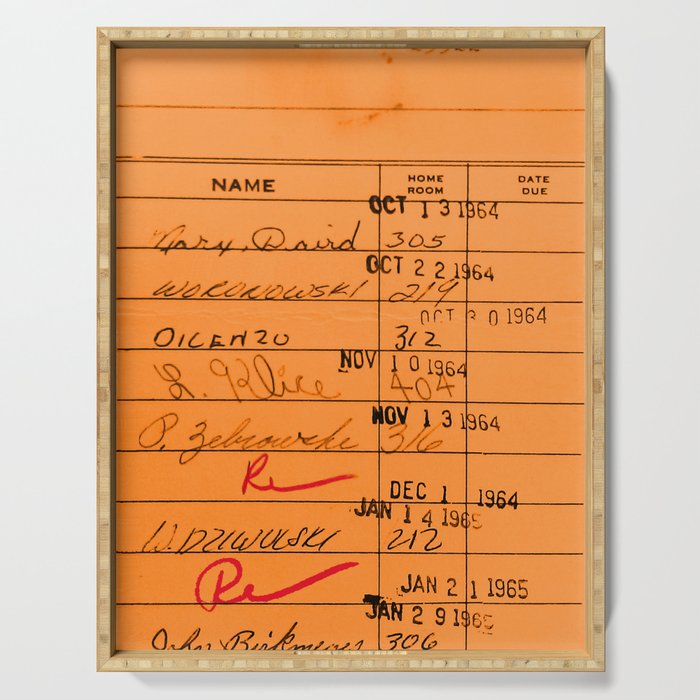 Library Card 23322 Orange Serving Tray Gallery Image 1