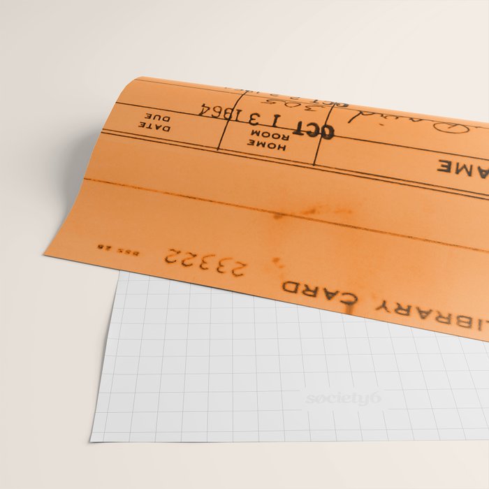 Library Card 23322 Orange Wrapping Paper Gallery Image 2