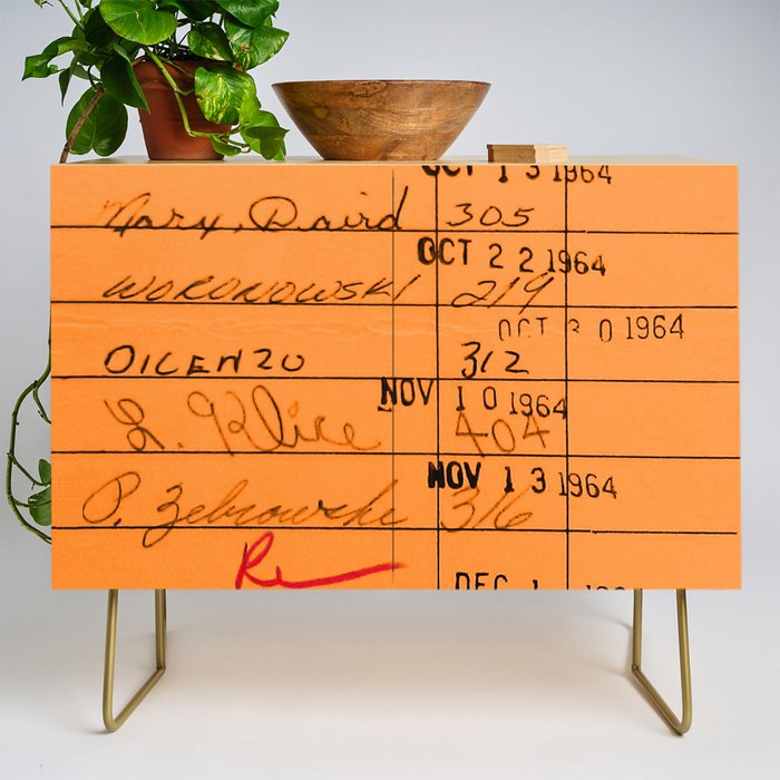 Library Card 23322 Orange Credenza Gallery Image 1