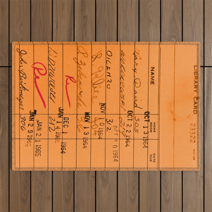 Library Card 23322 Orange Outdoor Rug Gallery Image 1