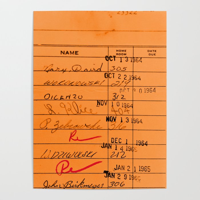 Library Card 23322 Orange Poster Gallery Image 4