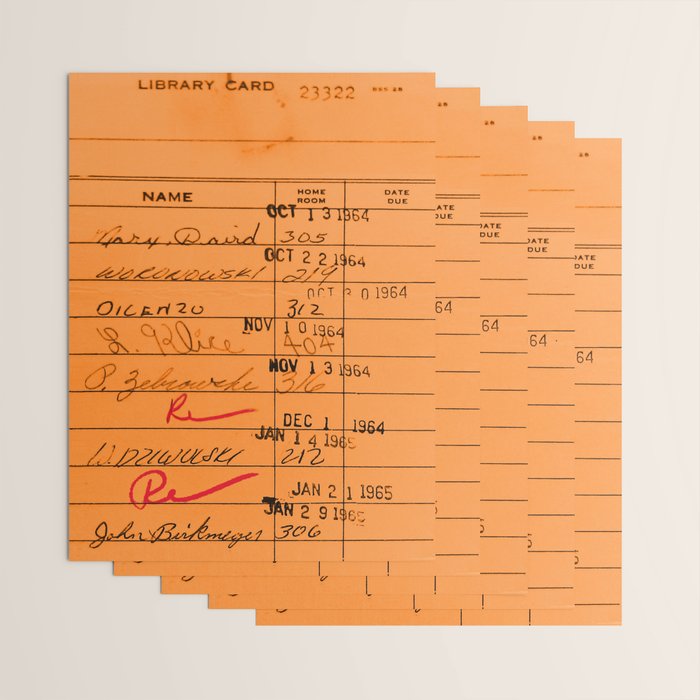 Library Card 23322 Orange Wrapping Paper Gallery Image 3
